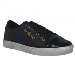 1966-0001 - SAPATENIS FEMININO PRETO EUDORA