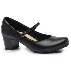 710BL-0001 - SCARPIN SALTO BLOCO PRETO - Código 710BL-0001